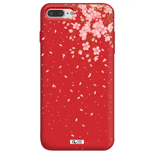 Sakura Fall Apple iPhone 7 plus Silicone Imperial Red Case