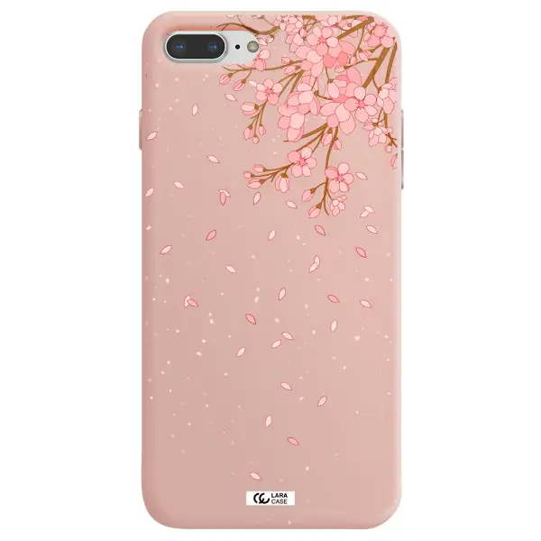 Sakura Fall Apple iPhone 7 plus Silicone pastel pink Case