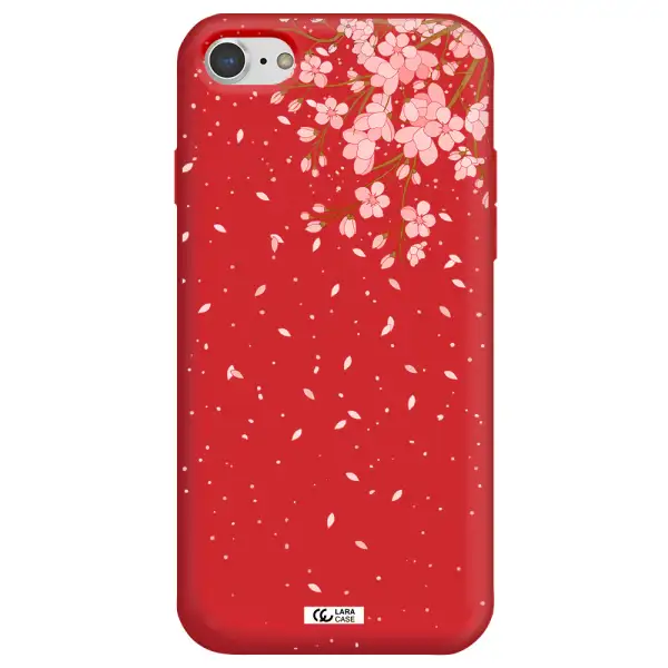 Sakura Fall Apple iPhone 7 Silicone Imperial Red Case