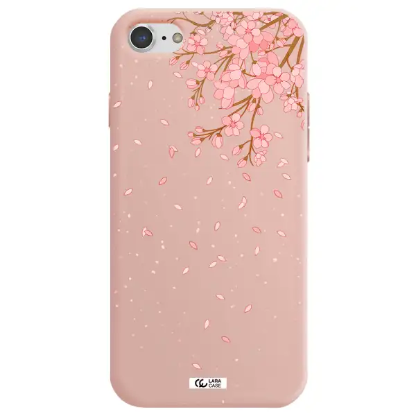 Sakura Fall Apple iPhone 8 Silicone pastel pink Case