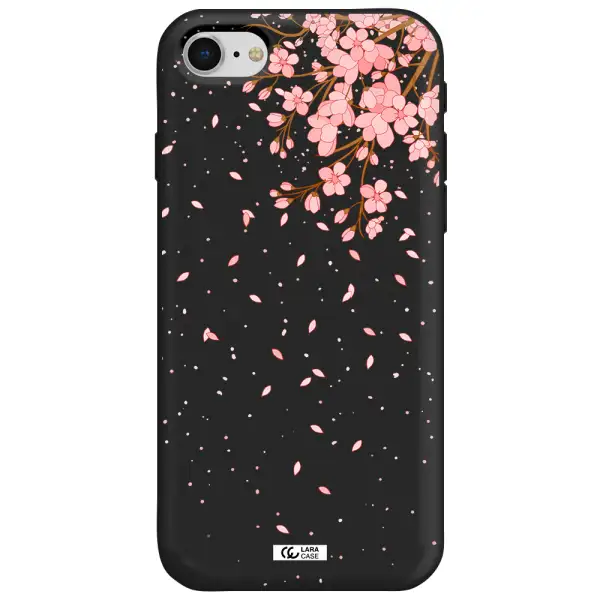 Sakura Fall Apple iPhone se 2020 Silicone black Case