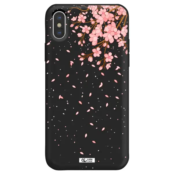 Sakura Fall Apple iPhone XS Silicone black Case