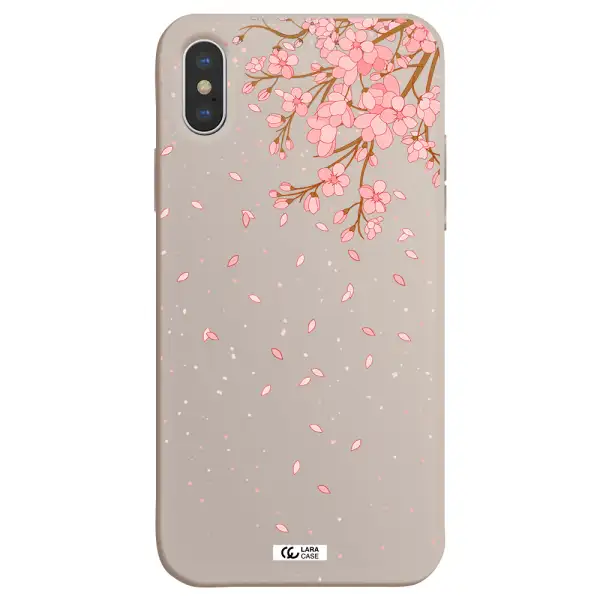 Sakura Fall Apple iPhone XS Silicone Stone Case