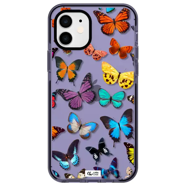 Colorful Butterflies Apple iPhone 11 impact Lilac Case