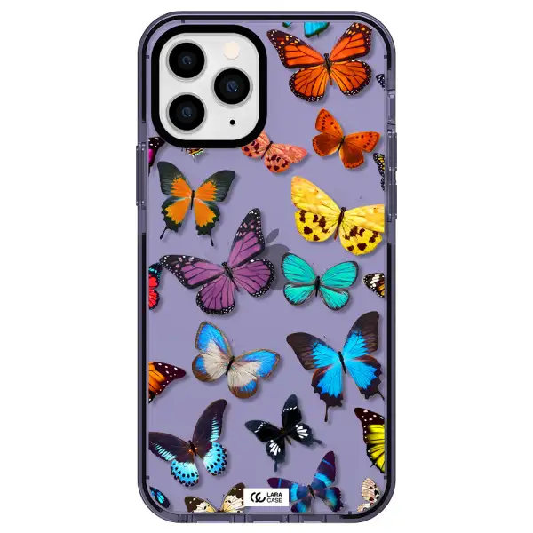 Colorful Butterflies Apple iPhone 11 pro max impact Lilac Case