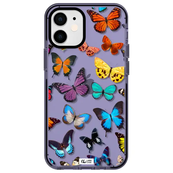 Colorful Butterflies Apple iPhone 12 mini impact Lilac Case