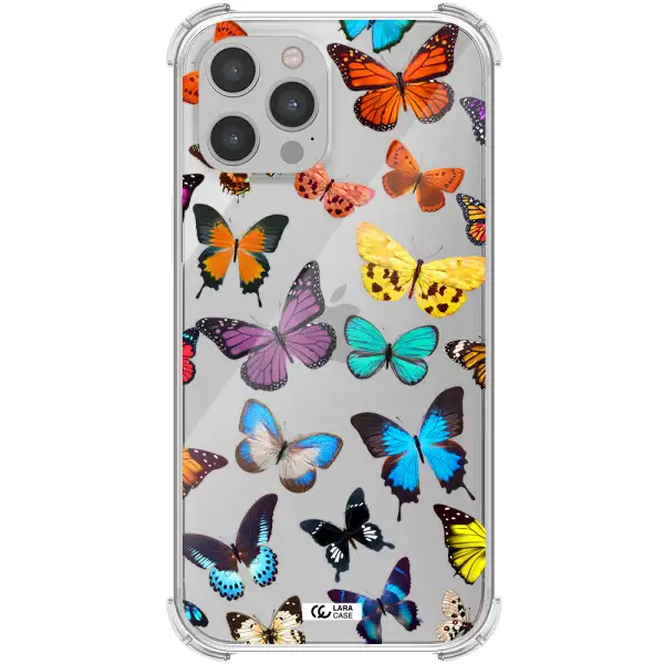 Colorful Butterflies Apple iPhone 12 pro max Clear PC Case