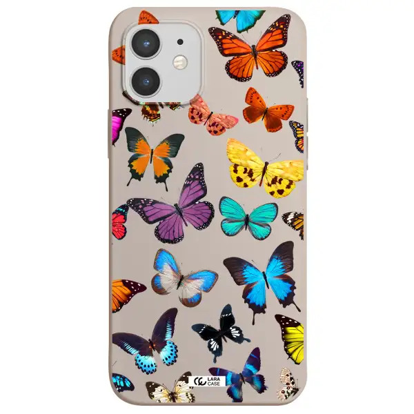 Colorful Butterflies Apple iPhone 12 Silicone Stone Case