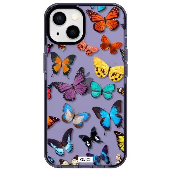 Colorful Butterflies Apple iPhone 13 impact Lilac Case