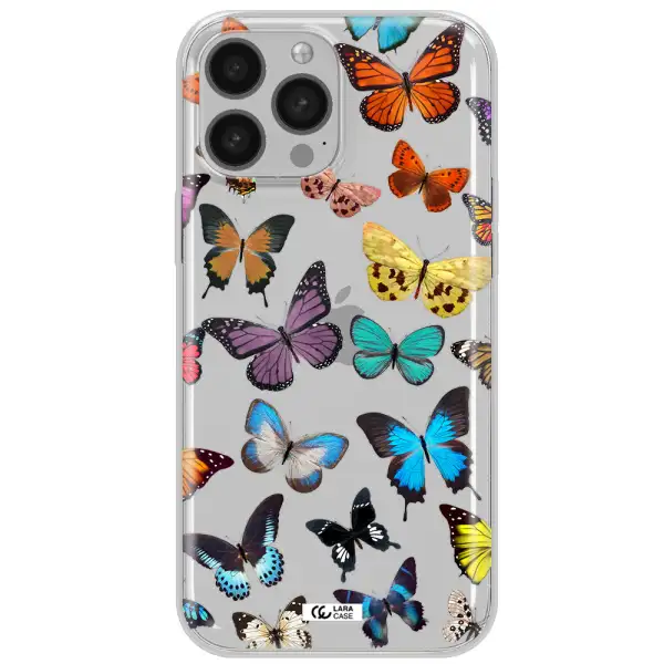 Colorful Butterflies Apple iPhone 13 Pro Max Clear TPU Case