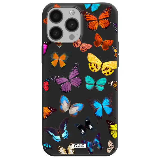 Colorful Butterflies Apple iPhone 13 Pro Max Silicone black Case
