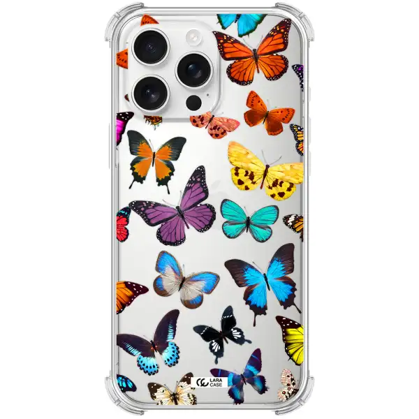 Colorful Butterflies Apple Iphone 16 Pro Max Clear Pc Case