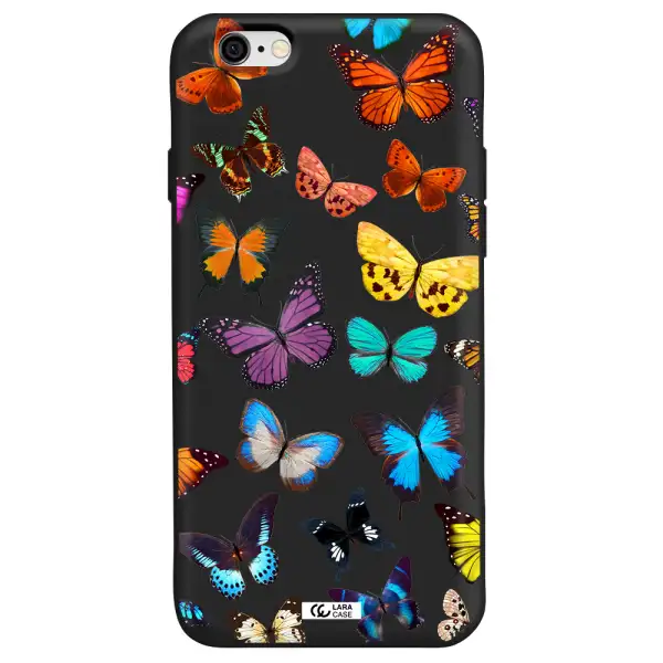 Colorful Butterflies Apple iPhone 6 Silicone black Case