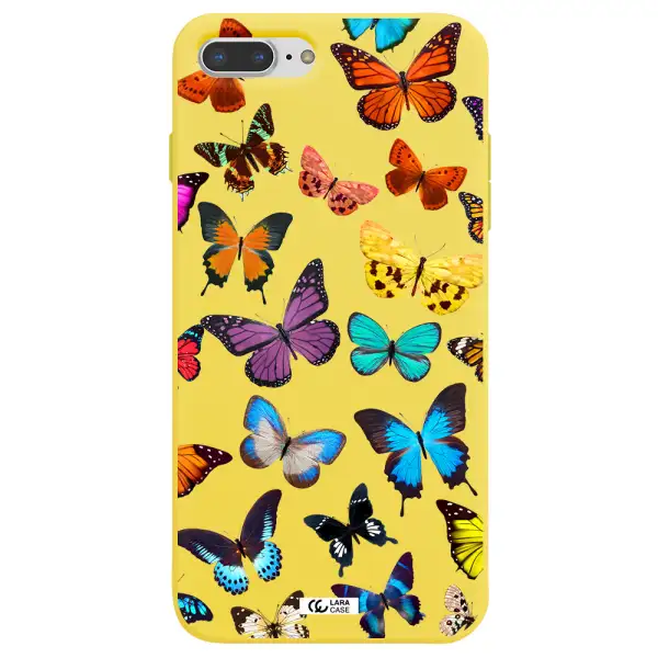 Colorful Butterflies Apple iPhone 7 plus Silicone canary yellow Case