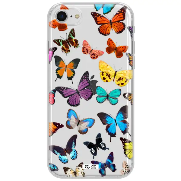 Colorful Butterflies Apple Iphone Se 2020 Clear Tpu Case
