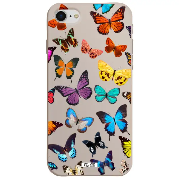 Colorful Butterflies Apple iPhone se 2020 Silicone Stone Case