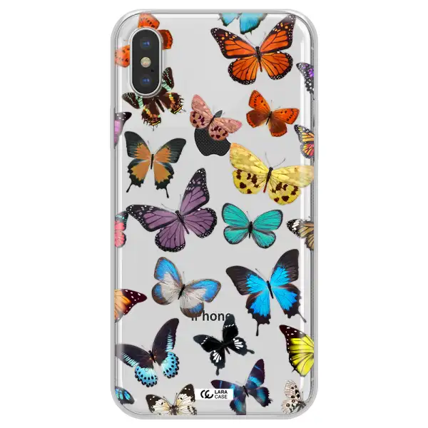 Colorful Butterflies Apple iPhone XS max Clear TPU Case
