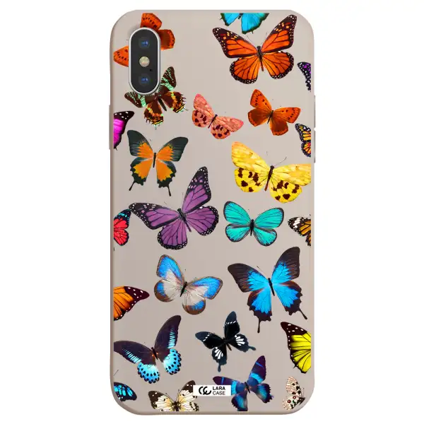 Colorful Butterflies Apple iPhone XS max Silicone Stone Case