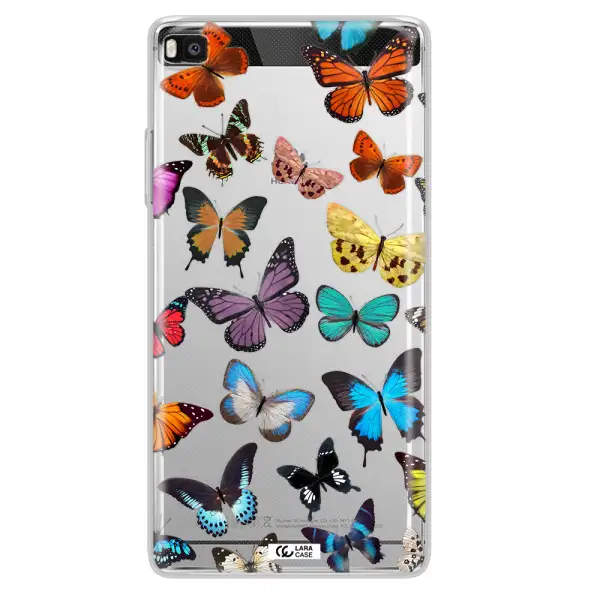 Colorful Butterflies Huawei P8 Clear TPU Case