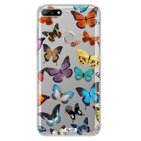 Colorful Butterflies Huawei Y7 2018 Clear TPU Case