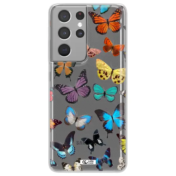 Colorful Butterflies Samsung S21 Ultra Clear TPU Case