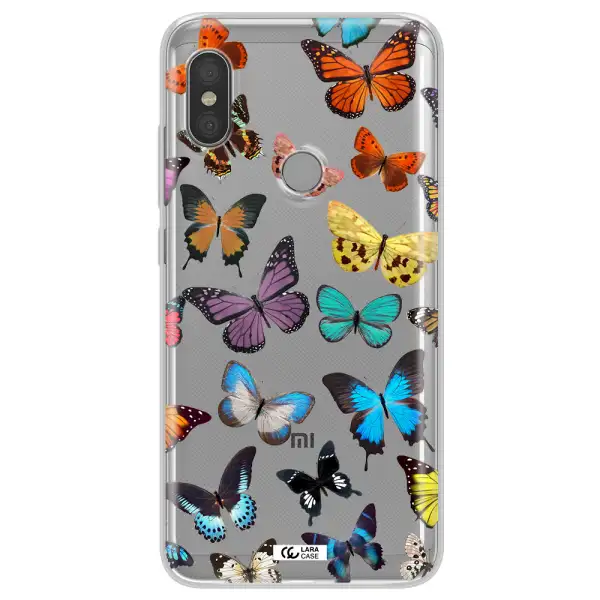 Colorful Butterflies Xiaomi Redmi Note 6 Pro Clear TPU Case