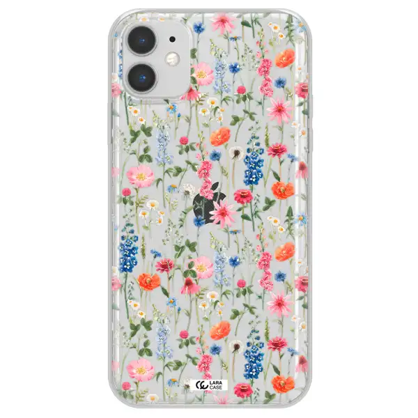 Green Blue Red Flowers Apple iPhone 11 Clear TPU Case