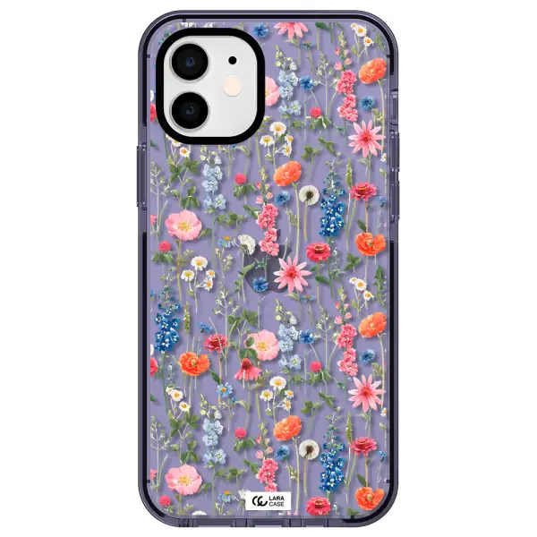 Green Blue Red Flowers Apple iPhone 11 impact Lilac Case