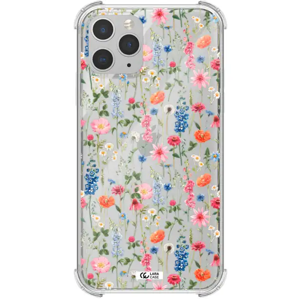 Green Blue Red Flowers Apple iPhone 11 pro max Clear PC Case