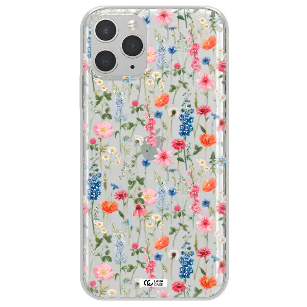 Green Blue Red Flowers Apple iPhone 11 pro max Clear TPU Case