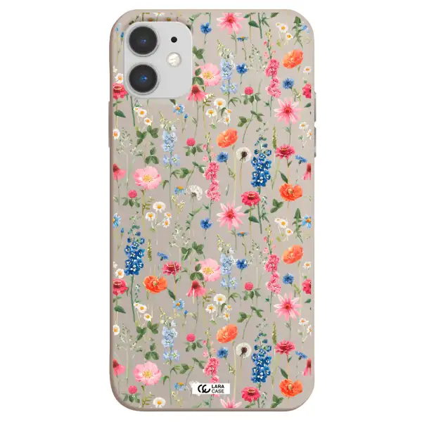Green Blue Red Flowers Apple iPhone 11 Silicone Stone Case