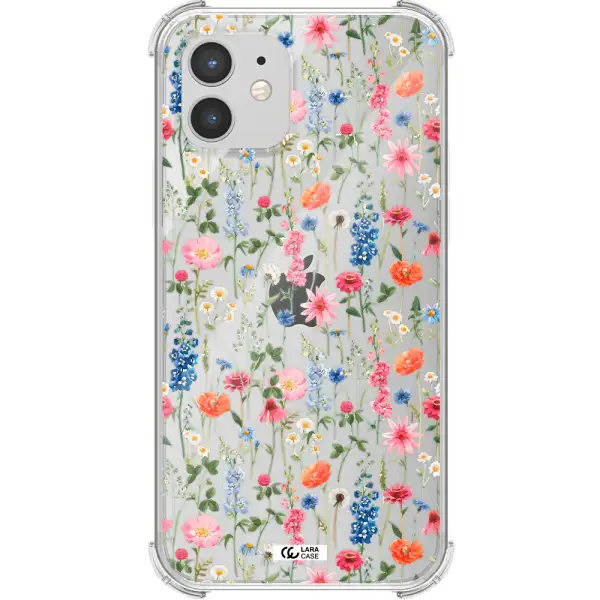 Green Blue Red Flowers Apple iPhone 12 mini Clear PC Case