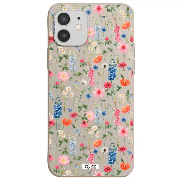 Green Blue Red Flowers Apple iPhone 12 mini Silicone Stone Case