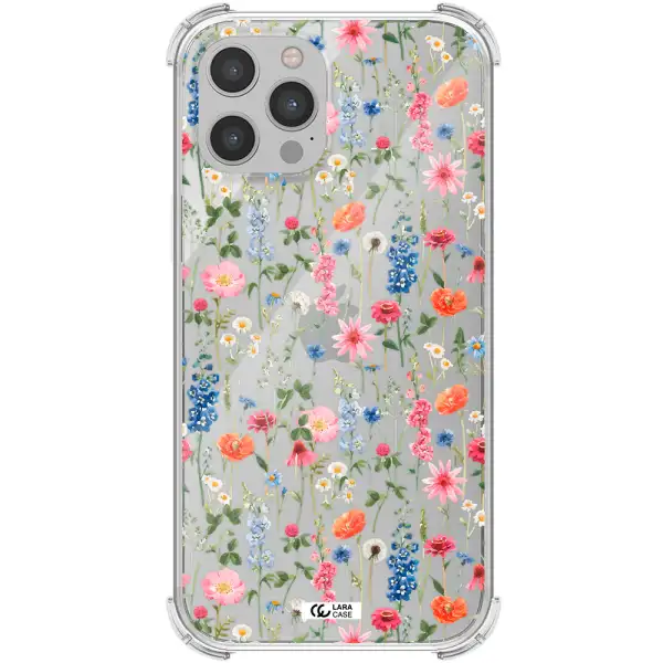 Green Blue Red Flowers Apple iPhone 12 pro max Clear PC Case