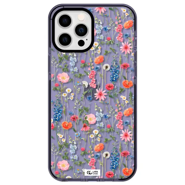 Green Blue Red Flowers Apple iPhone 12 pro max impact Lilac Case