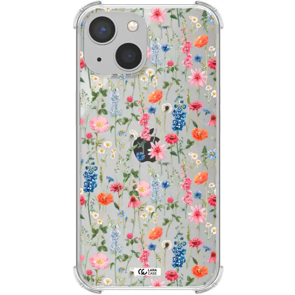 Green Blue Red Flowers Apple iPhone 13 Clear PC Case