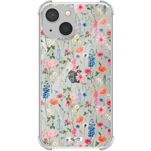 Green Blue Red Flowers Apple iPhone 13 mini Clear PC Case