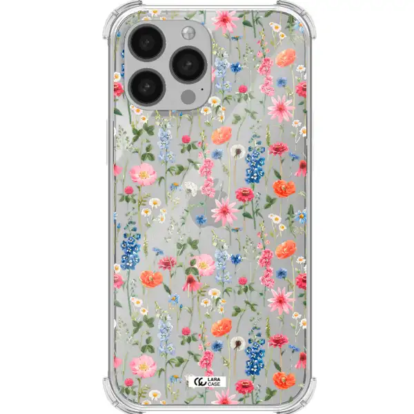 Green Blue Red Flowers Apple iPhone 13 Pro Max Clear PC Case