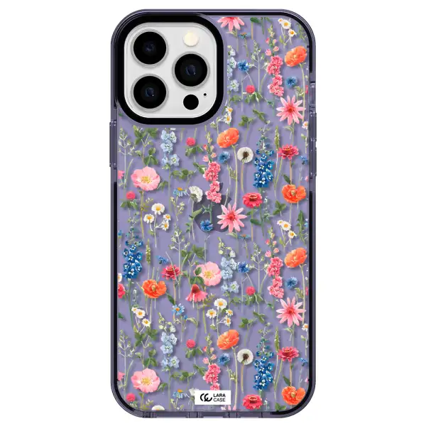 Green Blue Red Flowers Apple iPhone 13 Pro Max impact Lilac Case