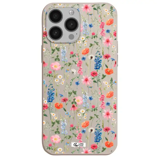 Green Blue Red Flowers Apple iPhone 13 Pro Max Silicone Stone Case