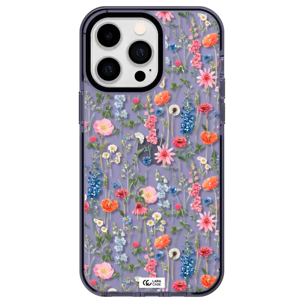 Green Blue Red Flowers Apple iPhone 14 pro max impact Lilac Case