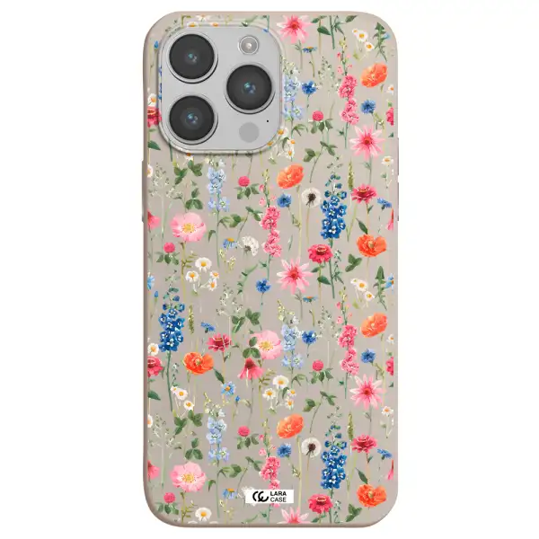 Green Blue Red Flowers Apple iPhone 14 pro max Silicone Stone Case