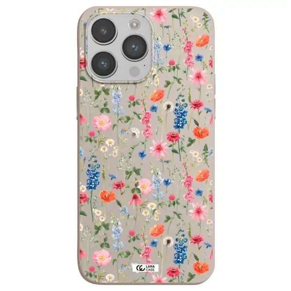 Green Blue Red Flowers Apple iPhone 14 pro Silicone Stone Case
