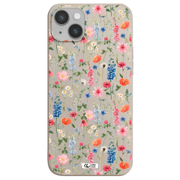 Green Blue Red Flowers Apple iPhone 14 Silicone Stone Case