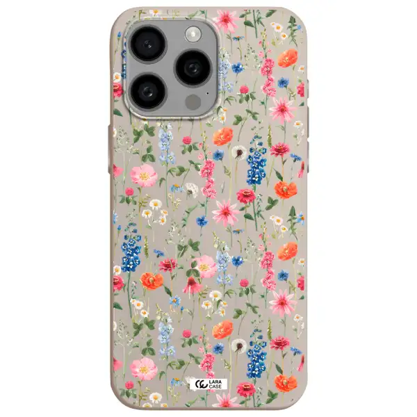 Green Blue Red Flowers Apple Iphone 15 Pro max Silicone Stone Case