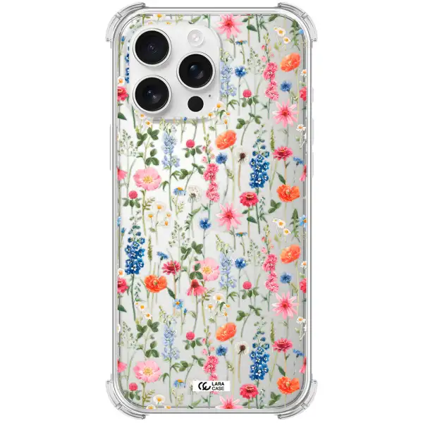 Green Blue Red Flowers Apple Iphone 16 Pro Max Clear Pc Case