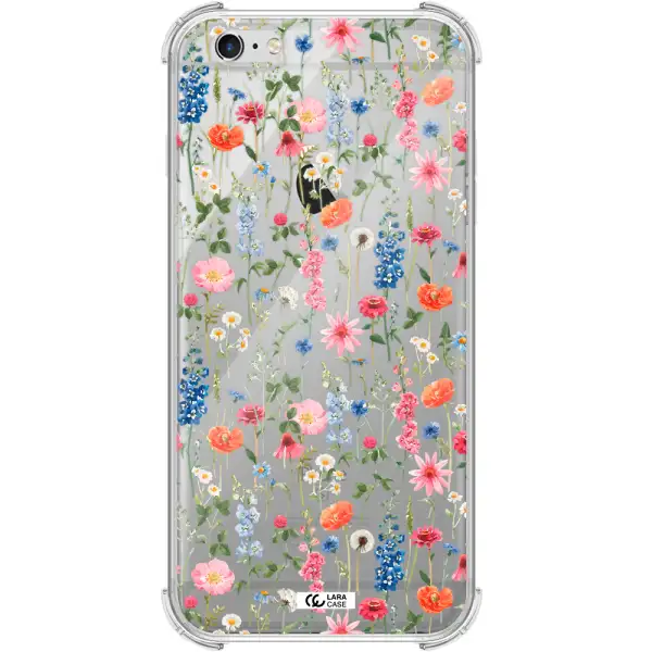 Green Blue Red Flowers Apple iPhone 6 plus Clear PC Case