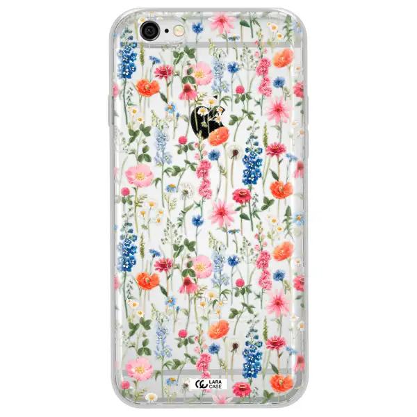 Green Blue Red Flowers Apple iPhone 6 plus Clear TPU Case