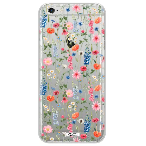 Green Blue Red Flowers Apple iPhone 6 s plus Clear TPU Case