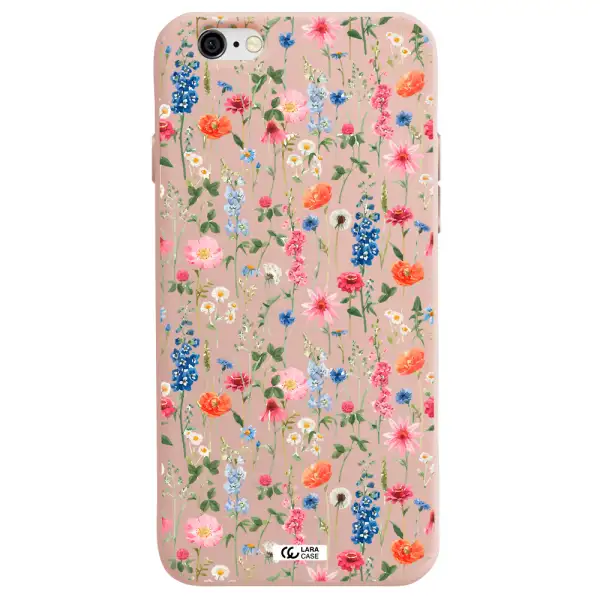 Green Blue Red Flowers Apple iPhone 6 Silicone pastel pink Case